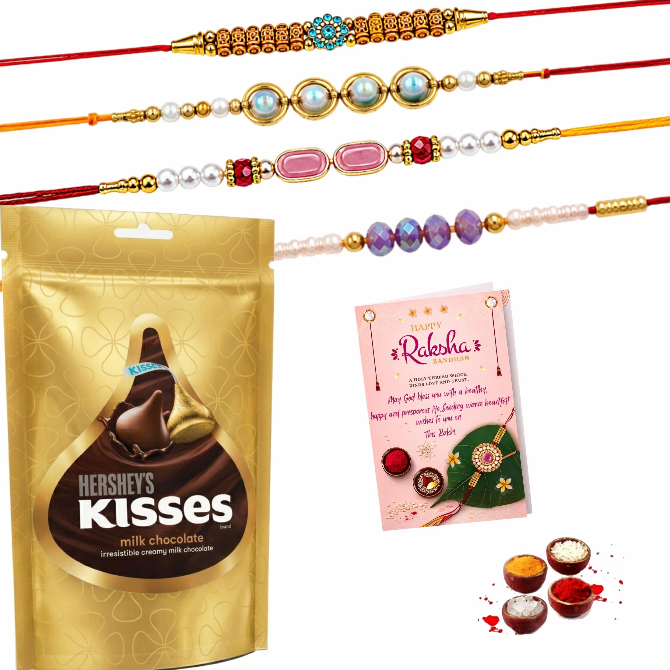 Rakhi with Chocolate Gift Hamper | Premium Rakhi Set of 4 for Brother, Bhai & Bhaiya | Includes Chocolate Box, Roli, Chawal, Chandan, Mishri & Greeting Card-image-26