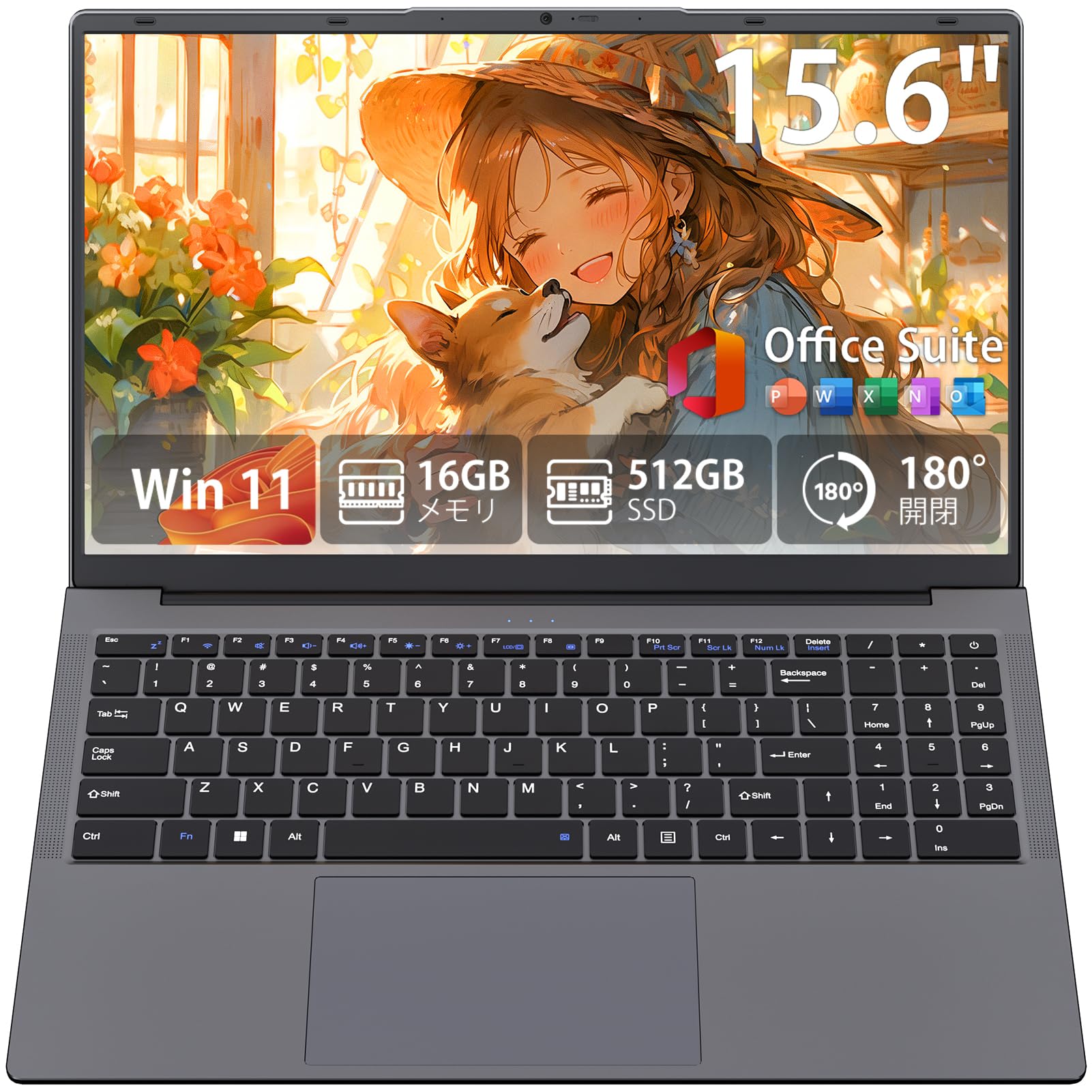 Amazon.co.jp: 15.6インチ ノートパソコン 16GBメモリ 512GB SSD搭載