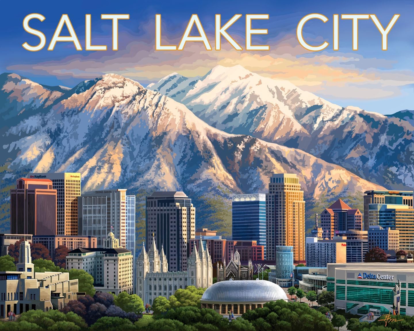 Salt Lake City by Boardwalk - 500 Piece Jigsaw Puzzle for Adults, Made in USA