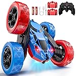 Hamdol STEM Remote Control Car for Kids, 360 Spinning Double-Sided Coloured Design RC Stunt Car with LED Lights, USB-C Rechargeable Educational Toy for Boys Ages 6-12, Ideal Birthday