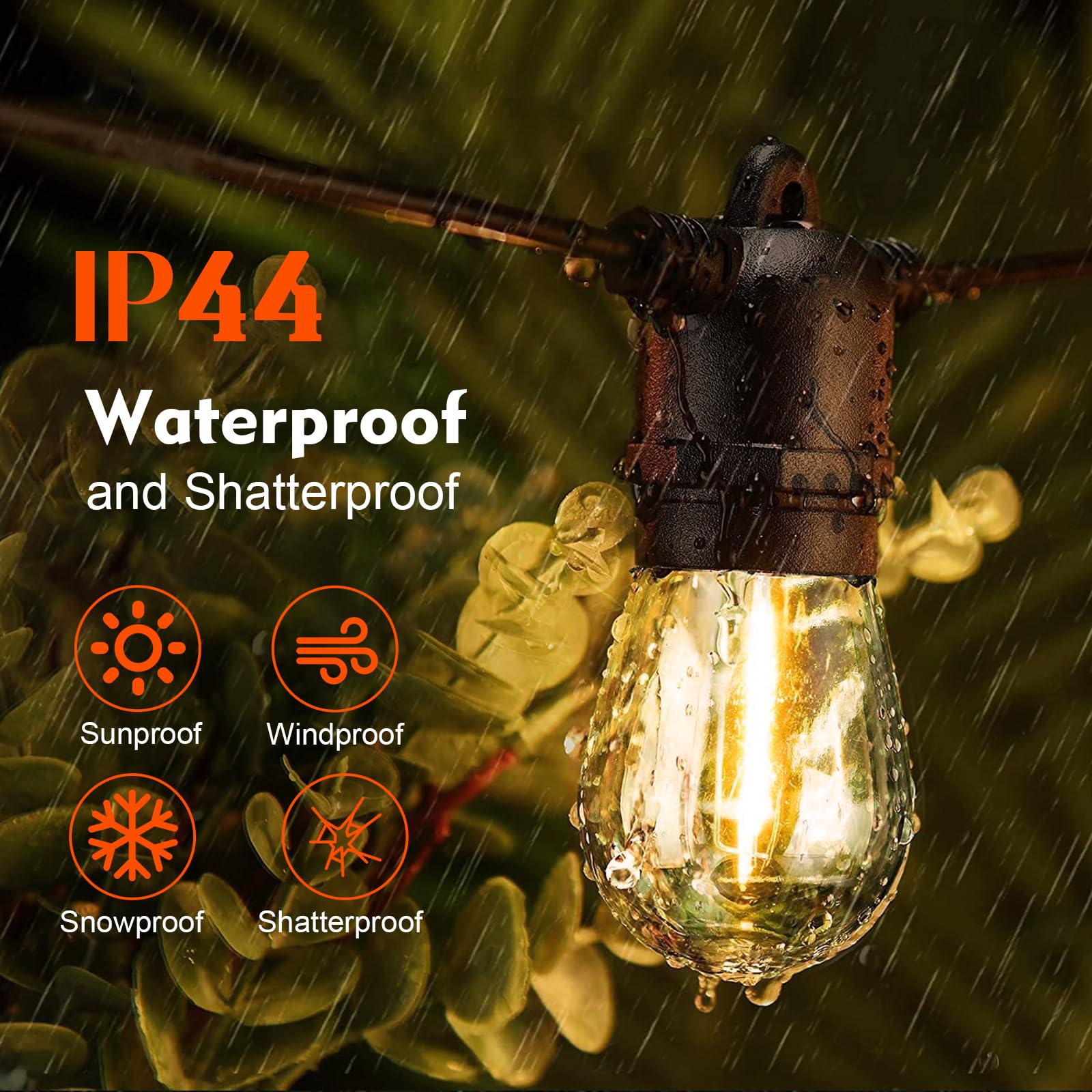 36 Pack S14 LED Bulbs for Outdoor String Lights Shatterproof Replacement Edison Bulbs for Patio String Lights Outdoor — view 3