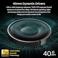 Vista 4 de TOZO HT2 - Auriculares híbridos con cancelación activa de ruido, auriculares inalámbricos Bluetooth sobre la oreja, auriculares inalámbricos