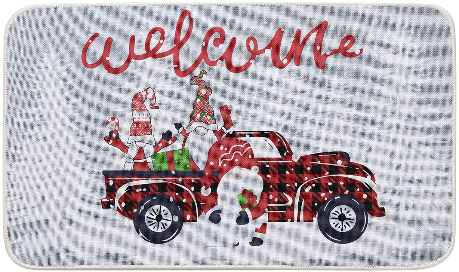 Christmas Doormat with Outdoor Snowflake car Tree Pattern