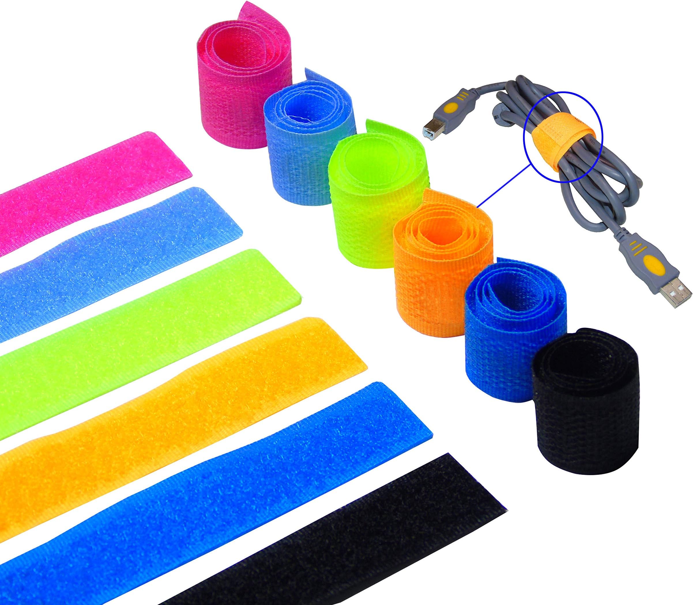 Ceeyali 120 Pack Colorful Reusable Fastening Cable Organizer Ties Cable Straps for Cords Wire Management