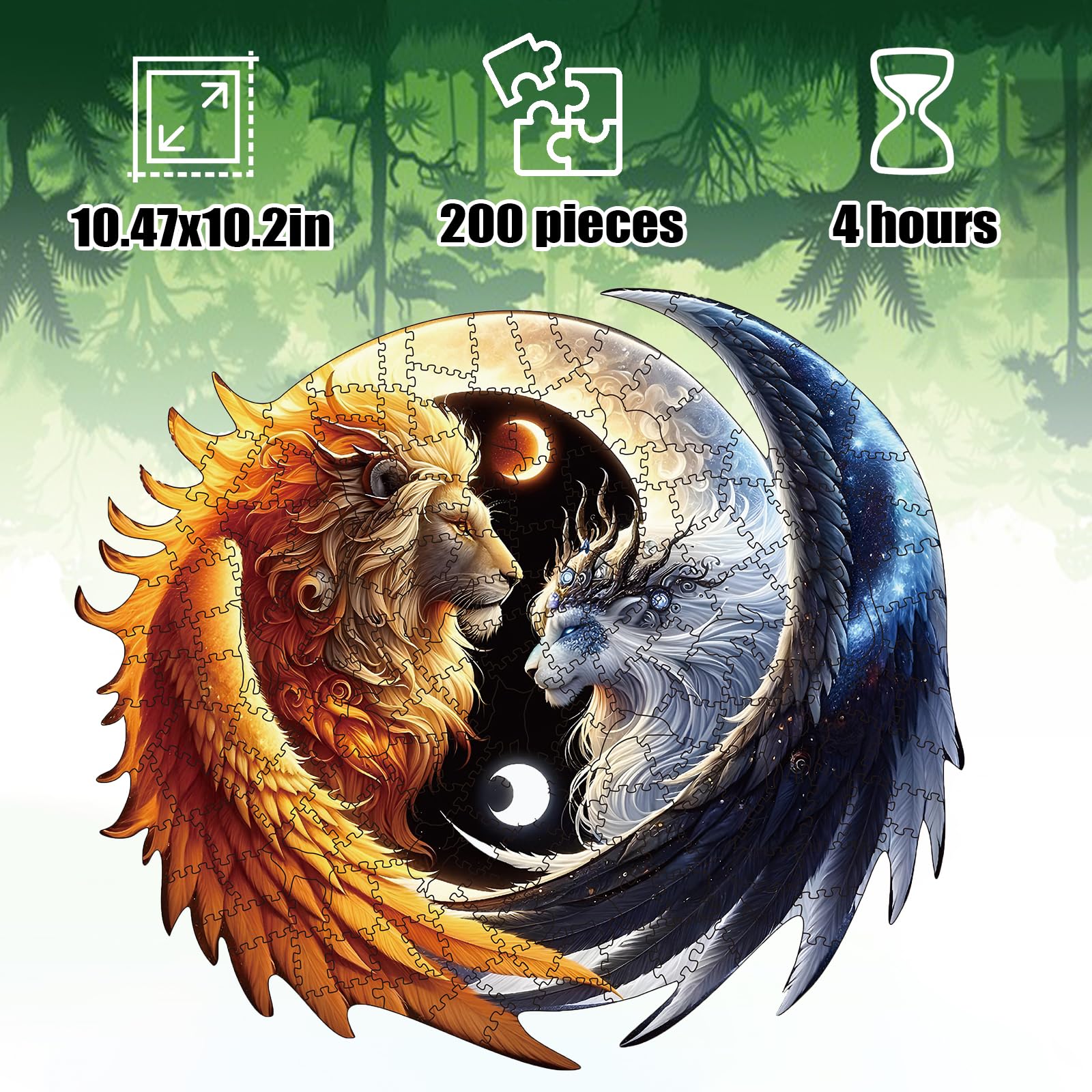 Wooden Puzzles for Adults 200 pcs Wooden Jigsaw Puzzles for Adults,Irregular shape animal puzzle, Christmas game gifts - Image 2