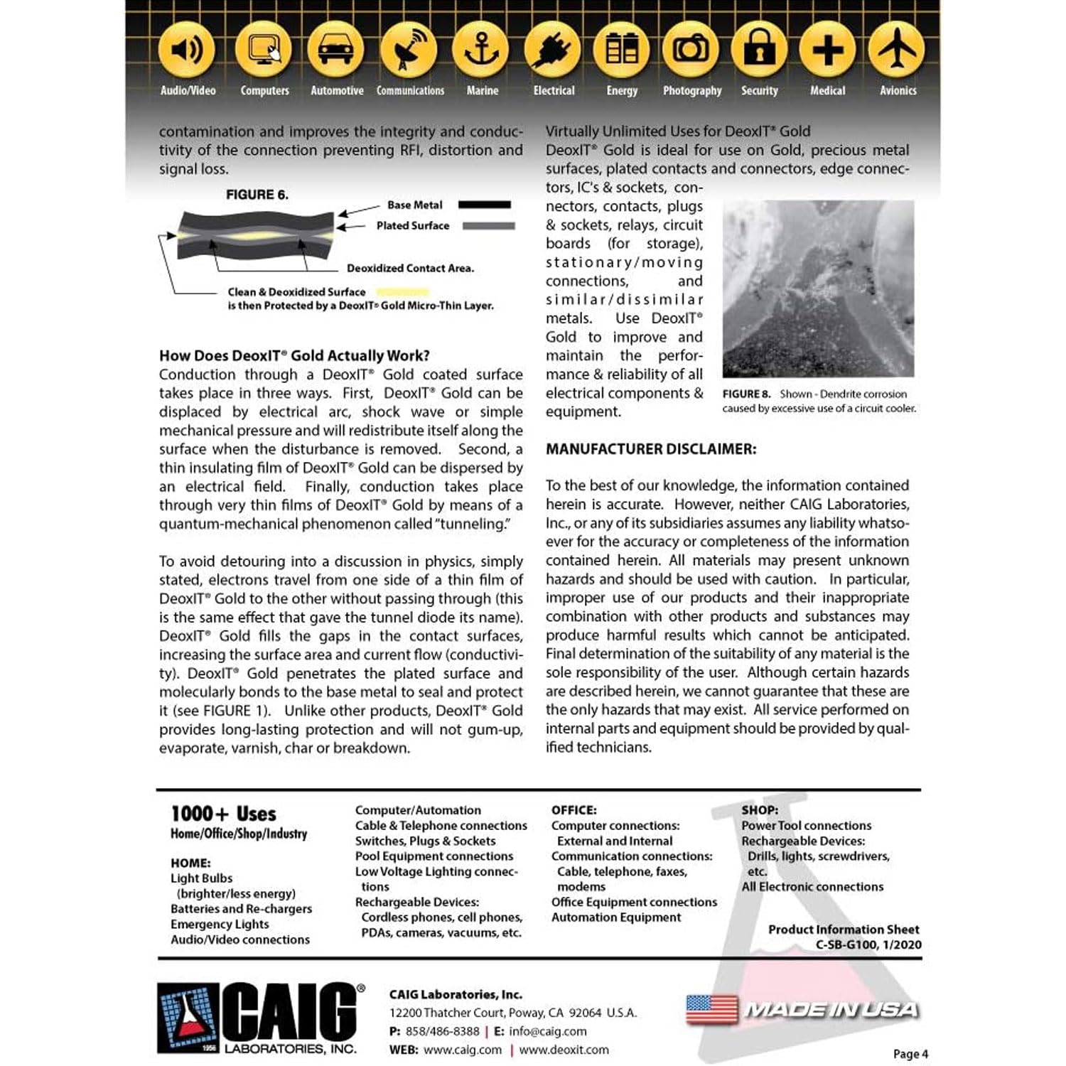 Caig DeoxIT G5S-6 Gold - Spray de contacto con gamuza de microfibra Keepdrum
