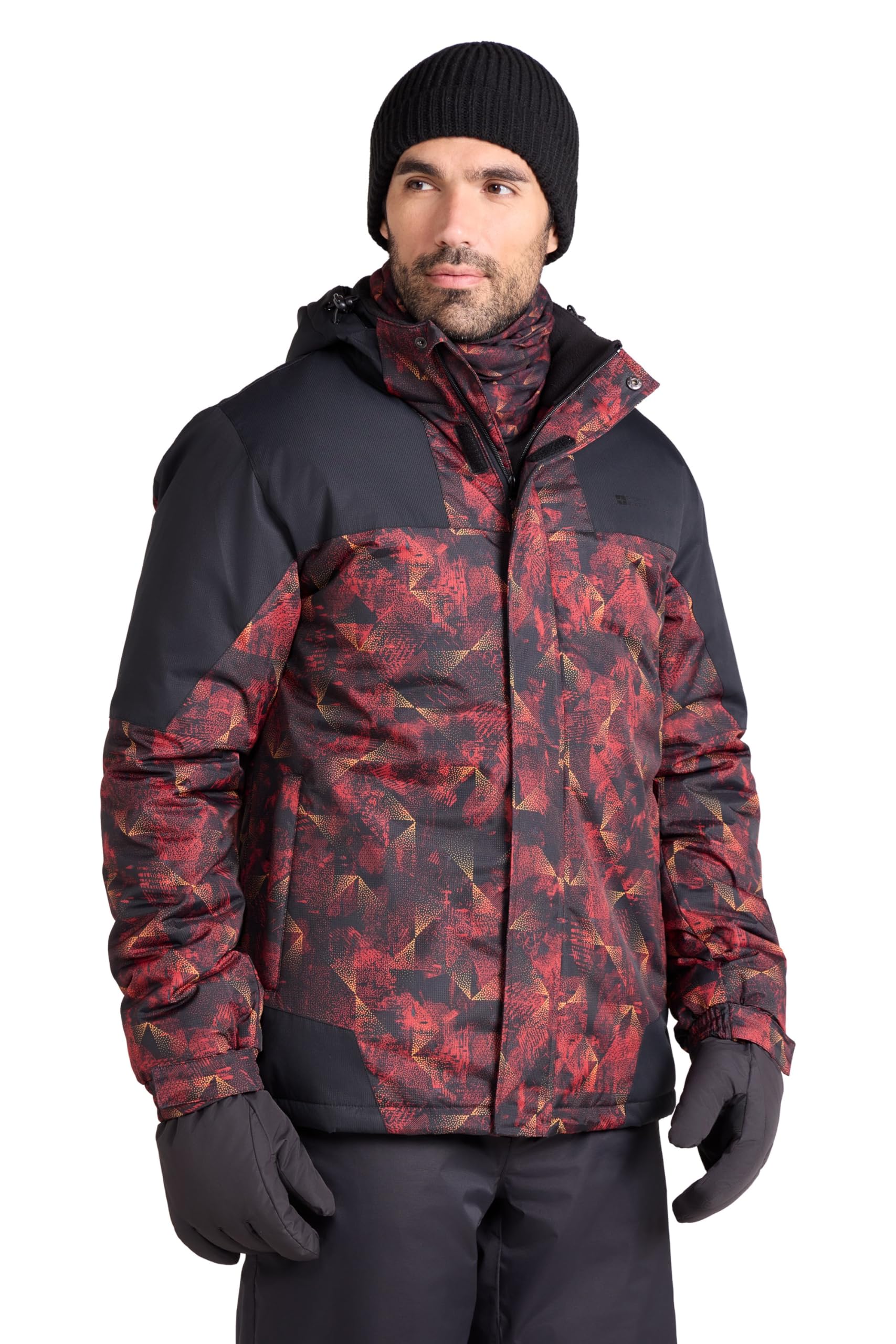 Mountain Warehouse Dusk Skijacke für Herren - Wasserbeständige Snowboardjacke, Fleecefutter, Schneerock, Kapuze und Bündchen zum Verstellen - Ideale Winterjacke