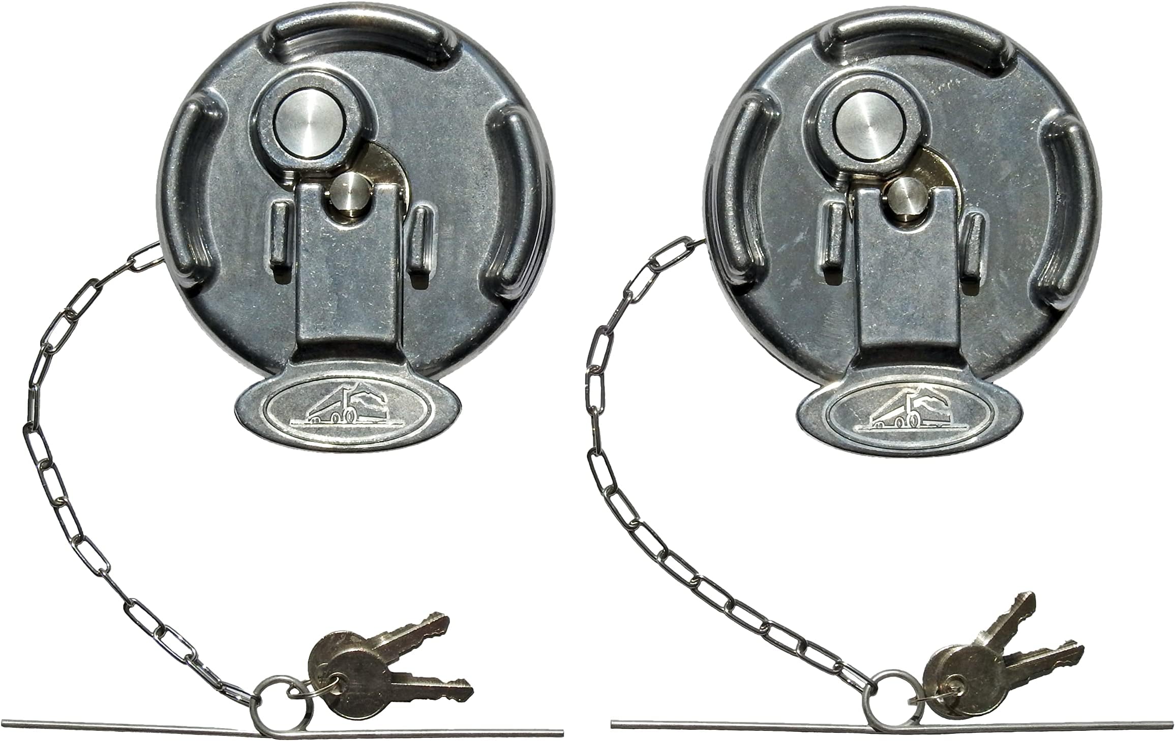 Road King Truck Parts Keyed Alike Pair Locking Lever Style Diesel Fuel Caps for Peterbilt