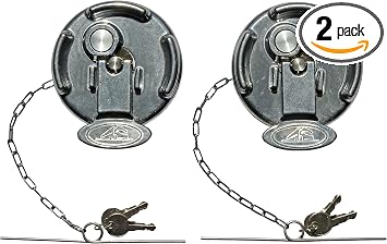 Keyed Alike Pair Locking Lever Style Diesel Fuel Caps for Peterbilt