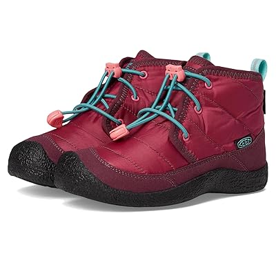 KEEN Kids Howser 2 Quilted Mid Height Waterproof Comfy Durable (Little Kid/Big Kid) Kids Shoes Beaujolais/Pool Blue