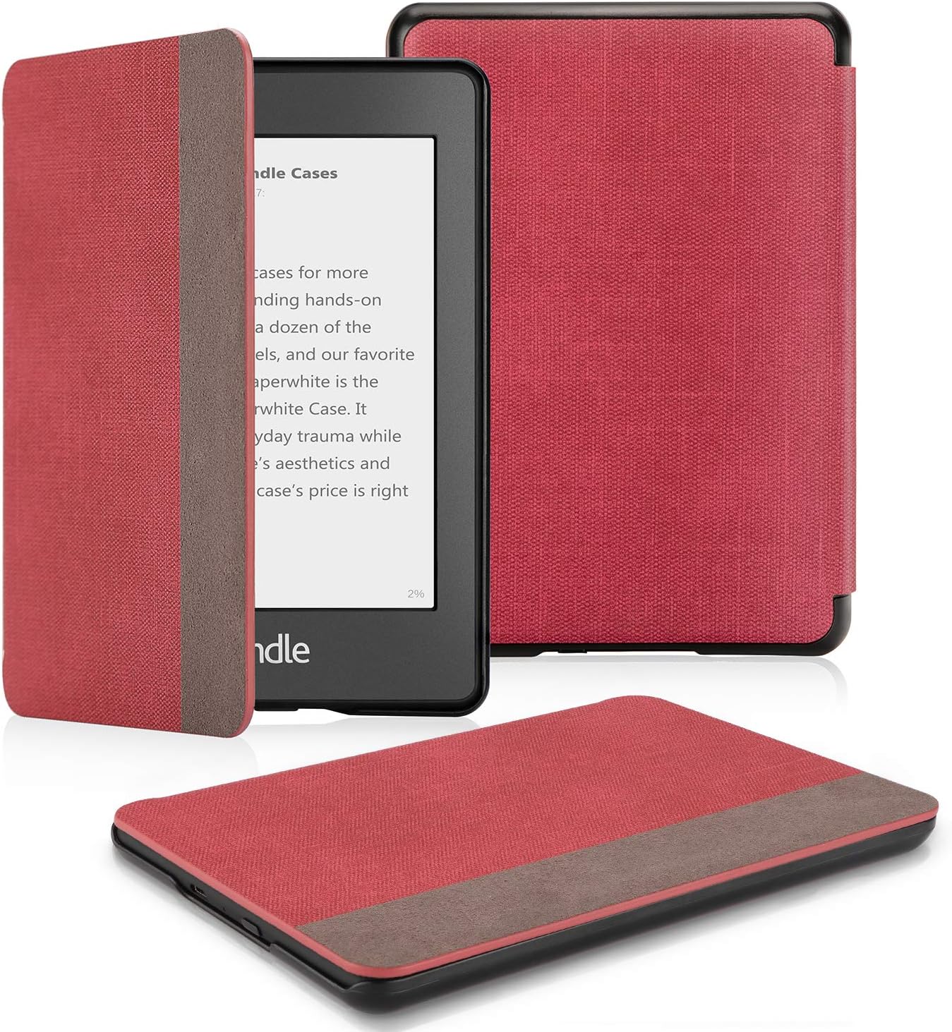 OMOTON Kindle Paperwhite Case (10th Generation-2018), Smart Shell Cover with Auto Sleep Wake Feature for Kindle Paperwhite 10th Gen 2018 Released, Denim Red