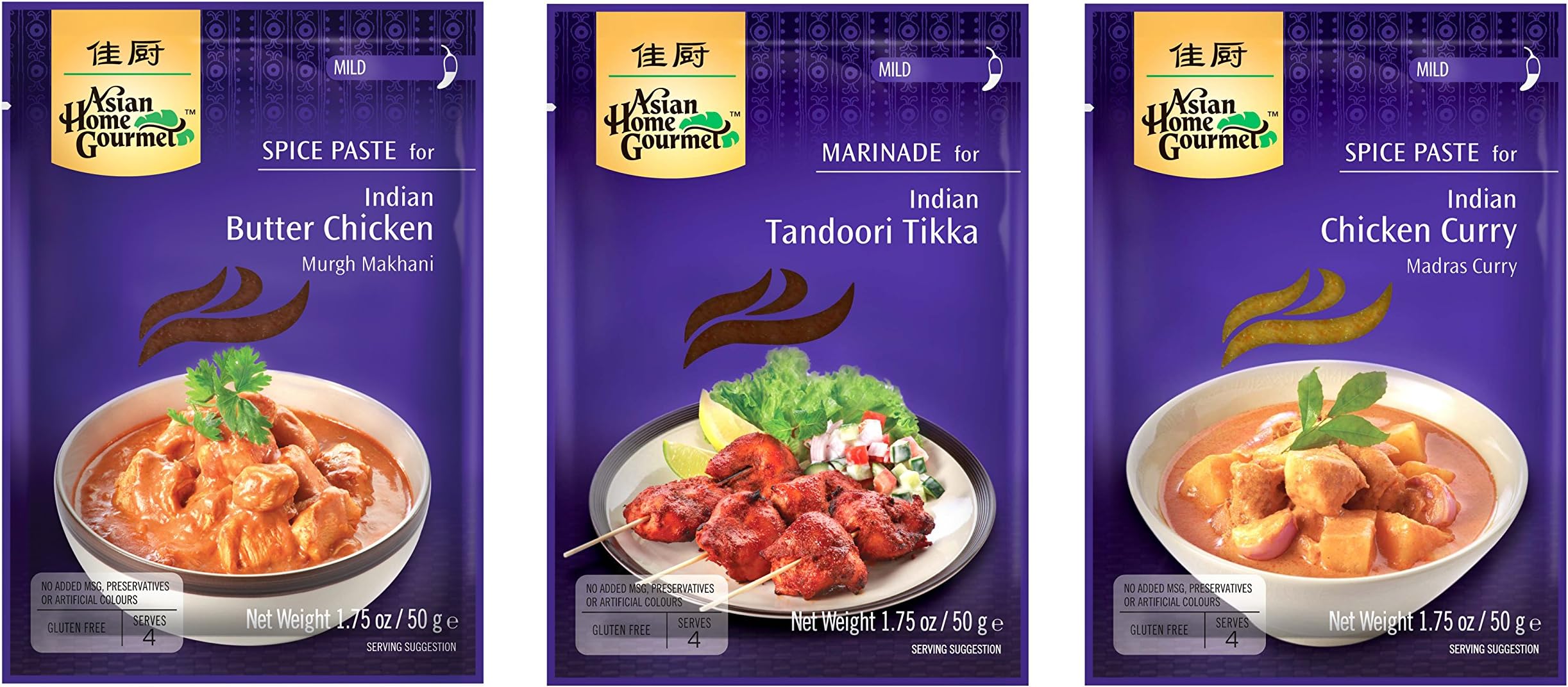 Asian Home Gourmet: Assorted Indian Paste Mixes (Pack of 12)