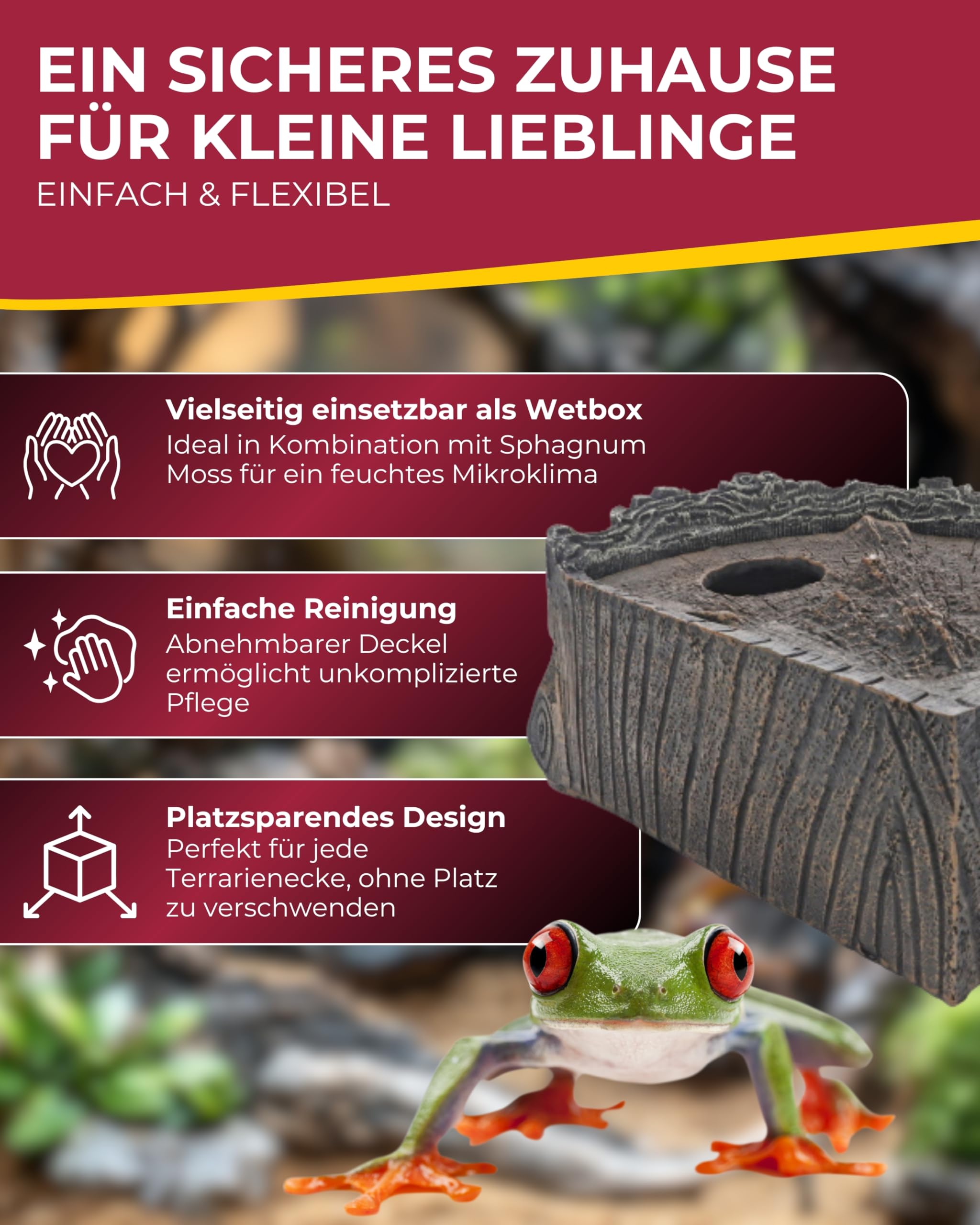 Hobby Terraristik Liana Corner L I 21 x 16,5 x 7,5 cm I naturnahe Versteckmöglichkeit für Reptilien und Amphibien I Rückzugsort für Terrarientiere I dekorative Versteckhöhle für Terrarien