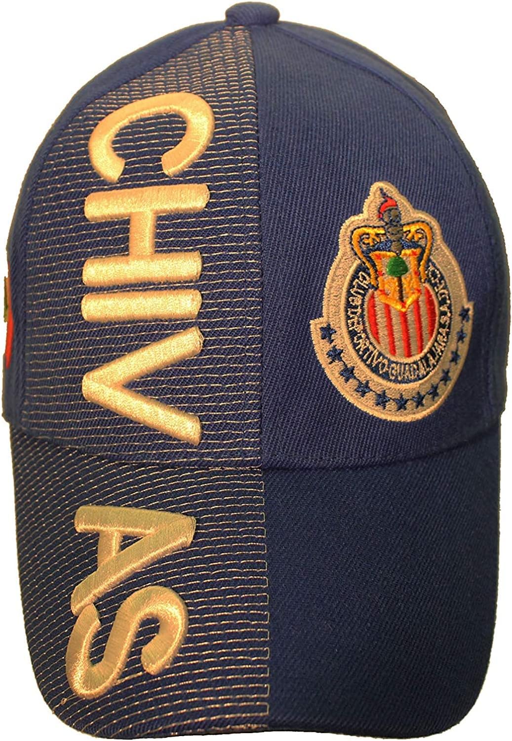 Superdave Superstore Chivas Mexico Country Flag, Soccer Team Logo Embossed HAT Cap Adults Size Fits Small and Medium .New Multi 6 3/4