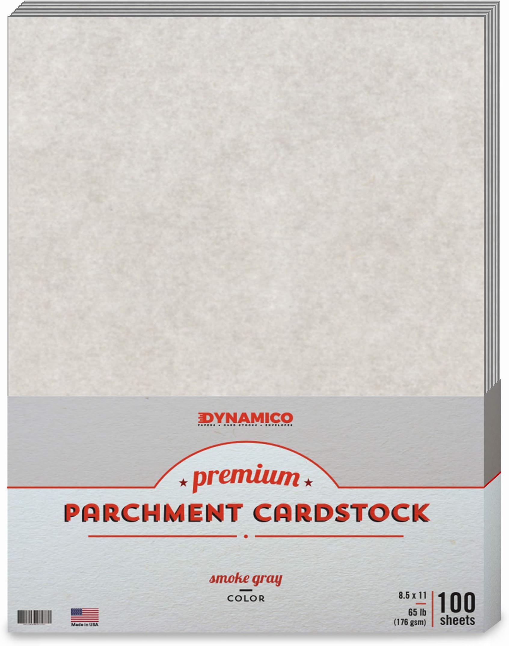 Smoke Gray Stationery Parchment Recycled Cardstock Paper | 65 Lb Cover (176 gsm) Card Stock | 8.5โ x 11โ Inches | 100 Sheets Per Pack
