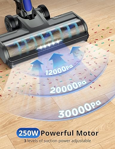 Miniatura 2 de Aspiradora inalámbrica, potente aspiradora de 250 W30 Kpa con base de carga, tiempo de funcionamiento máximo de 40 minutos, 3 modos, pantalla LED