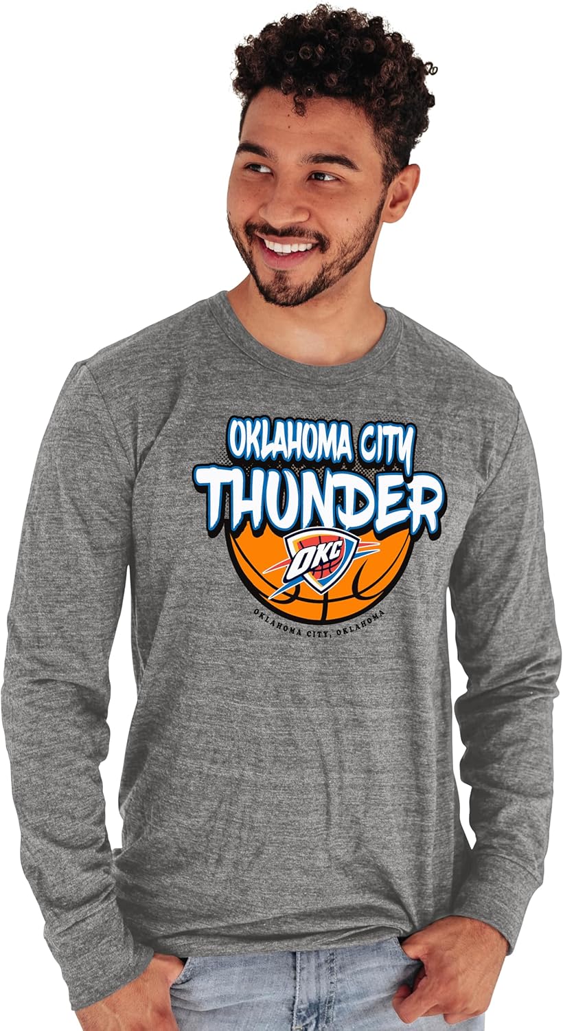 Blue 84 NBA Unisex-Adult NBA Officially Licensed Tri-Blend Long Sleeve T-Shirt Heather Gray