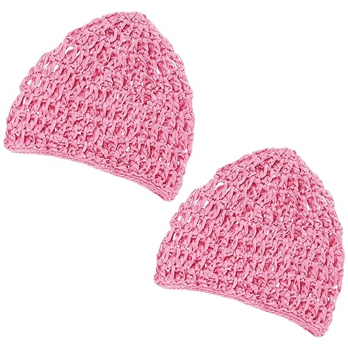 Miniatura 1 de Geyoga 2 piezas de malla de ganchillo para el pelo de rayón tejido de red de punto de redecilla de ganchillo gorra de dormir para mujer