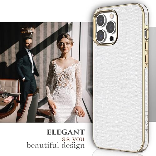 Miniatura 4 de LOHASIC Funda para iPhone 14 Pro Max, funda de piel sintética vintage de lujo elegante ProMax para mujeres y niñas, agarre antideslizante,
