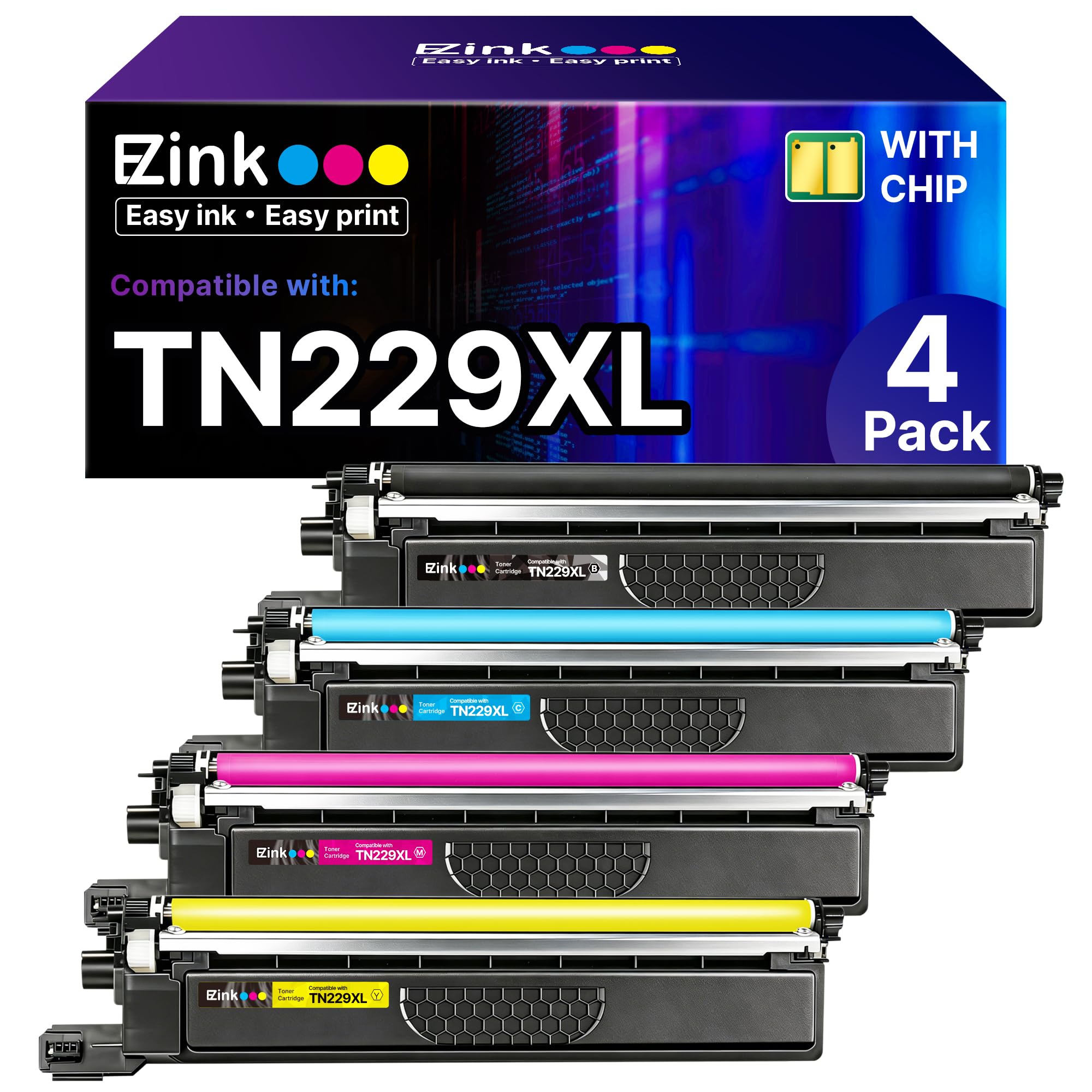 E-Z Ink Compatible TN229XL Toner Cartridges Replacement for