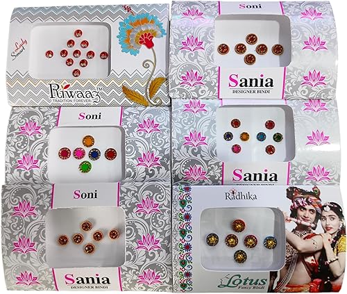 Miniatura 5 de Indian bindis Bindi - Calcomanías para la frente de diamantes de imitación para mujer, para pegar en el cabello, ojos, paquete de 5 tatuajes