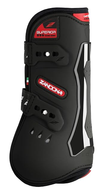 Zandonà E2130 Superior Air tendón Polainas de protección del Caballo, Color Negro, tamaño M