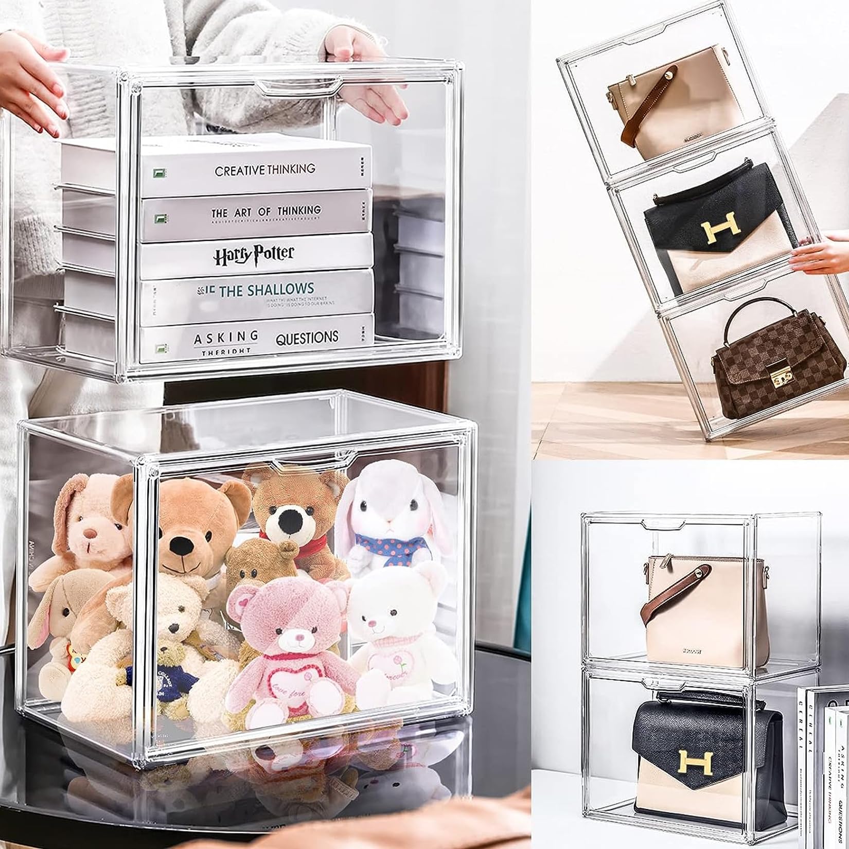 Vitrine en Transparent - Vitrine pour Collection, Boîte de Présentation Transparent pour Figurines d'action,Mini Figurines, Objets de Collection, DIY Protection Anti-poussière (36x27x27cm)