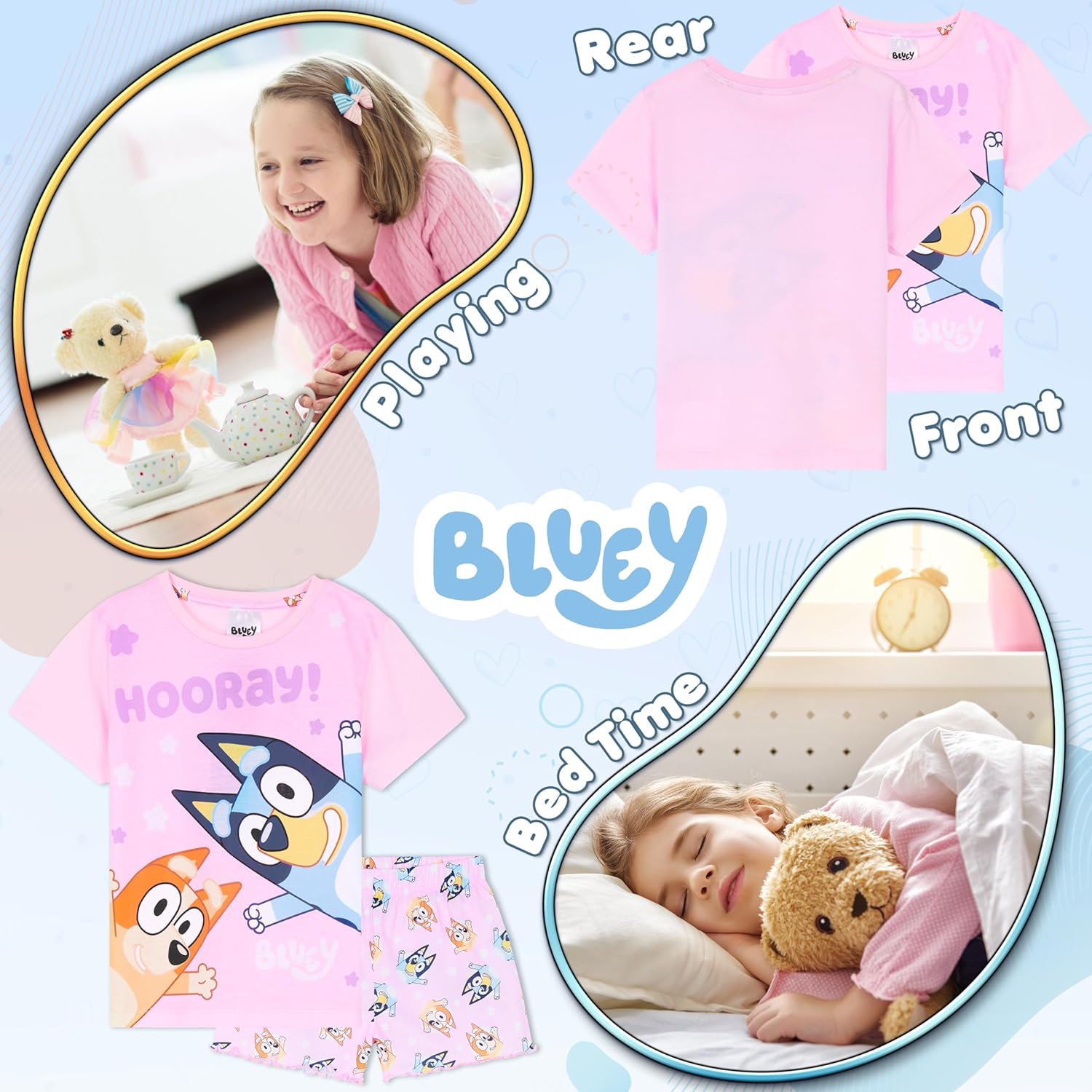 Bluey Short Pajama Set for Girls, Soft Breathable Loungewear - Gifts for Girls - Image 4