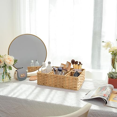 Miniatura 7 de GRANNY SAYS Cestas de baño para organizar, cesta de mimbre para almacenamiento, cestas de mimbre para estantes, cesta de almacenamiento impermeable