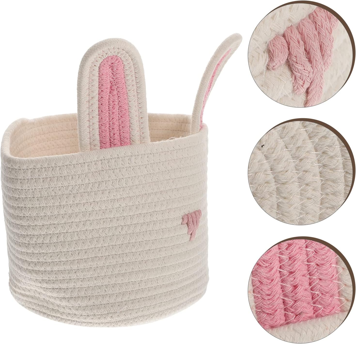 Desktop Rabbit Basket Organizer Handle Multi Use Snack Holder Home Sundries Organizing Basket Portable Storage Bin Cosmetics Snacks