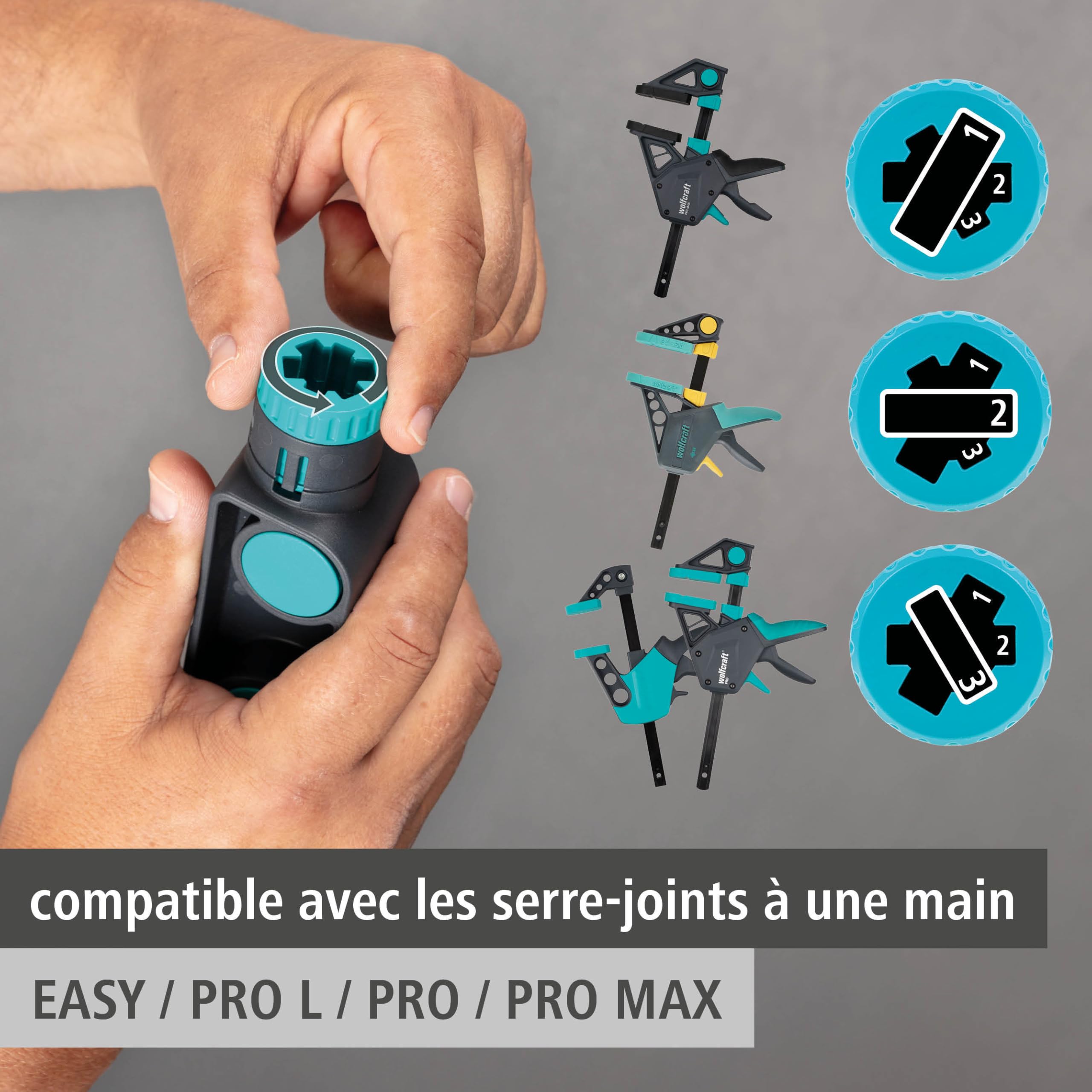 Wolfcraft Kit Serre-joints à une main XL PRO 150 kg 1 060 mm Connecteur 3 pcs