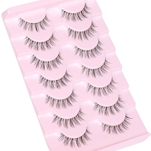 Miniatura 7 de Pestañas postizas de aspecto natural, pestañas cortas con banda transparente, pestañas postizas 3D, rizo C, pestañas pequeñas que parecen