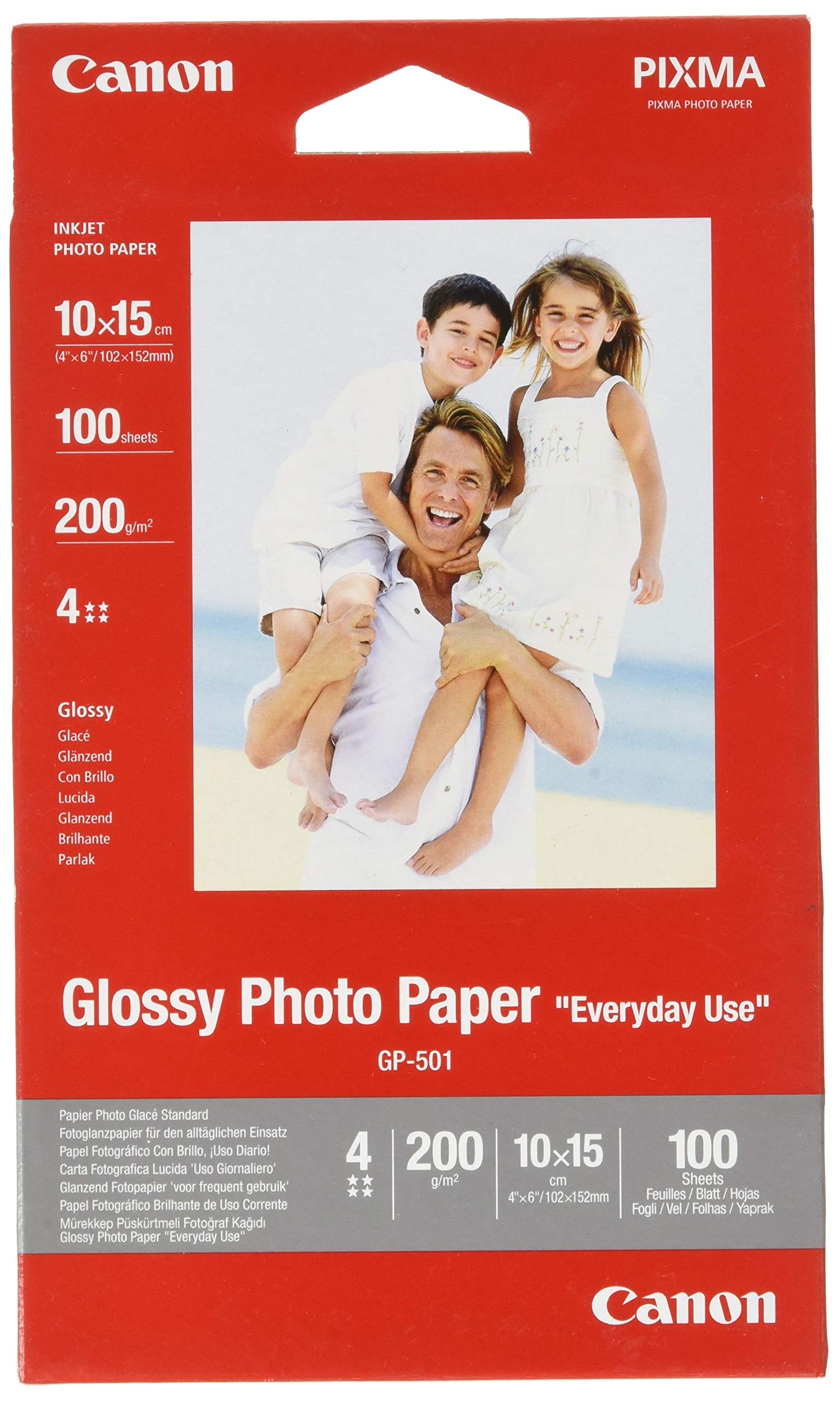 Canon GP-501 Fotoglanzpapier (200 g/qm), A4, 100 Blatt & BJ MEDIA GP-501 10X15 Papier 100 Blatt glänzend