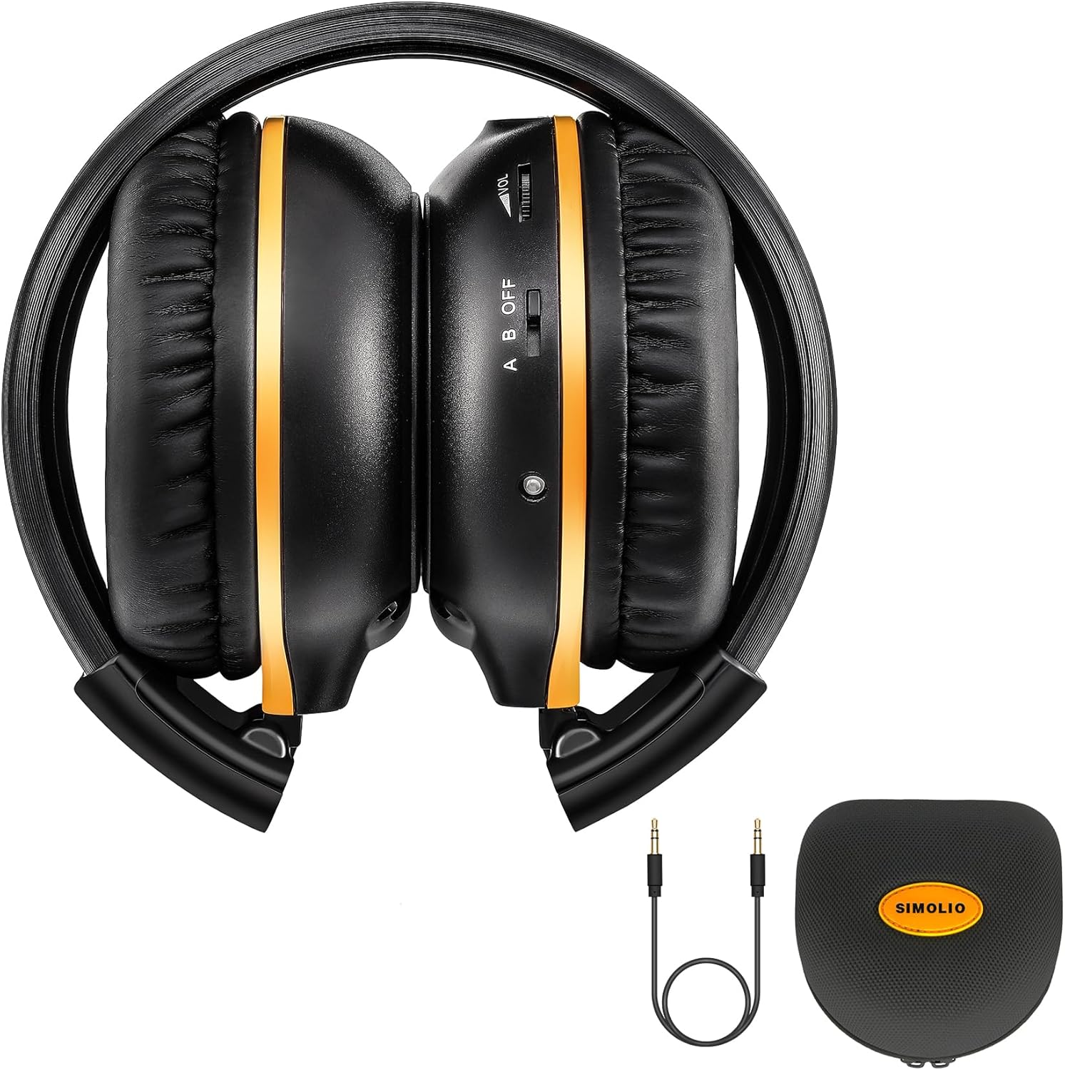 SIMOLIO Infrared Headphones for uConnect & Honda Odyssey & Chrysler Pacifica & GMC Yukon & Chevy Suburban & Cadillac Escalade & Dodge Grand Caravan, Car Headphone for DVD Player Wireless with Case