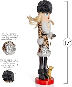 Christmas Nutcracker Lady Shopping - Shopper Dog & Purse Fashion Decor 15
