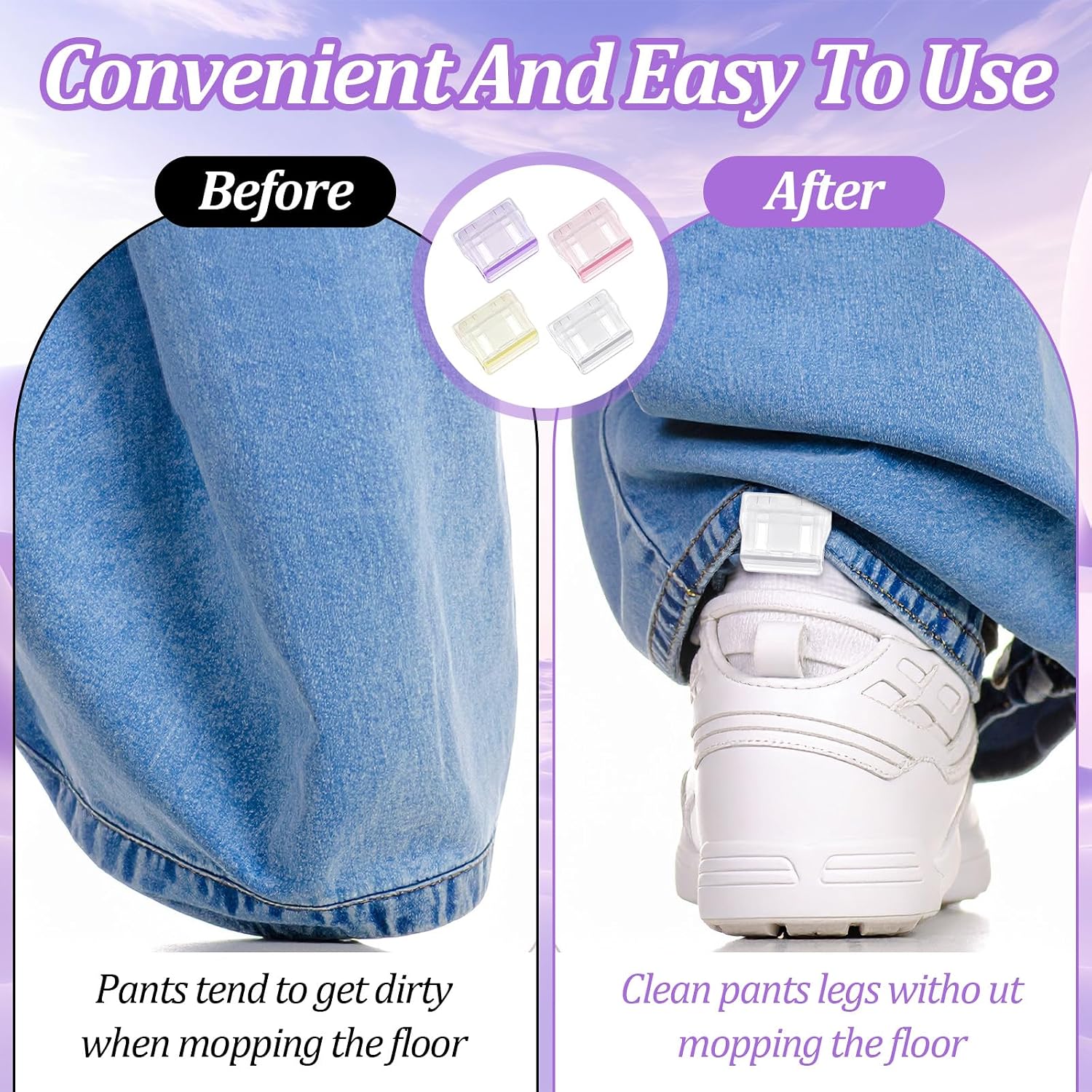 40 Pcs Adjustable Hem Clips No Slip Pant Leg Tightener Clothing Adjuster Multi-Function Fabric Holder for Pants Sleeves Instant Shortening Decorative Men Women Cuff