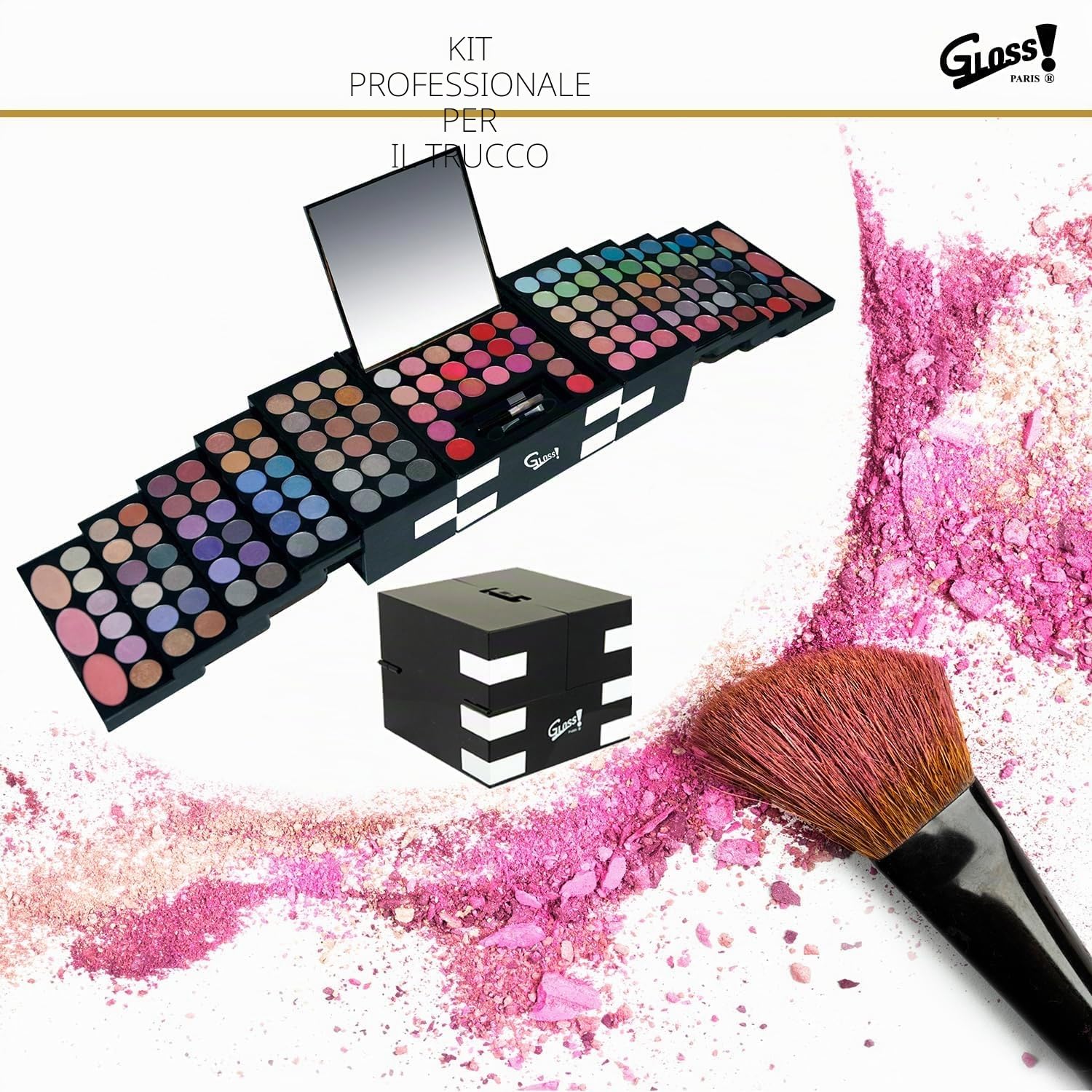 GLOSS ! Valigetta trucco XXL – Cofanetto bellezza donna – Idea regalo Natale, compleanno, insegnante, festa della mamma, San Valentino - RED