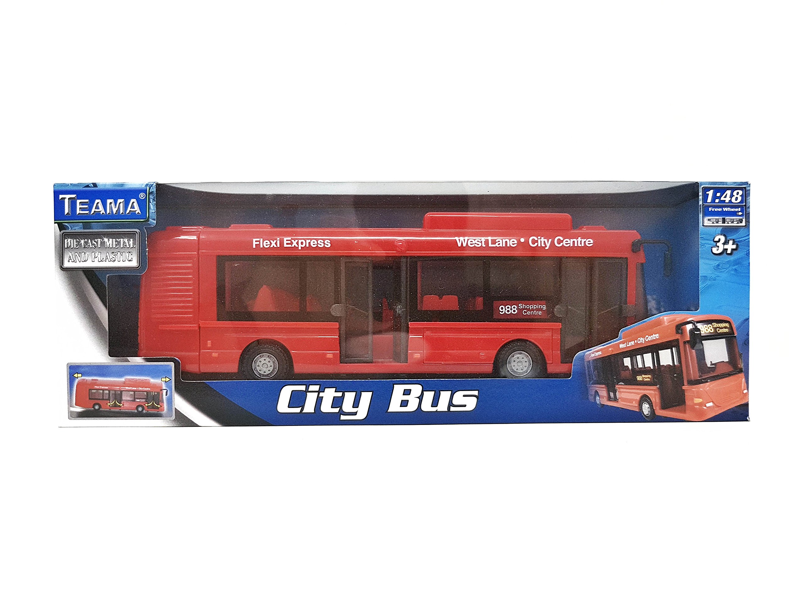PLAYJOCS GT-6258 – Bus Urbain Articulé Miniature – 41 Cm – Véhicule De Jeu Échelle – Modèle Détail