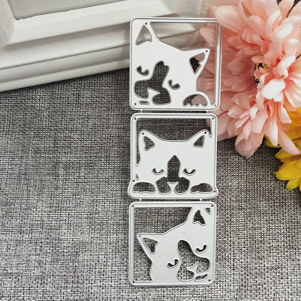 Cat Metal Die Cuts,Cute Cat Party Festival Invitation Card Cutting Dies Cut Stencils for DIY Scrapbooking Album Decorative Embossing Paper Dies Card Making - Image 3
