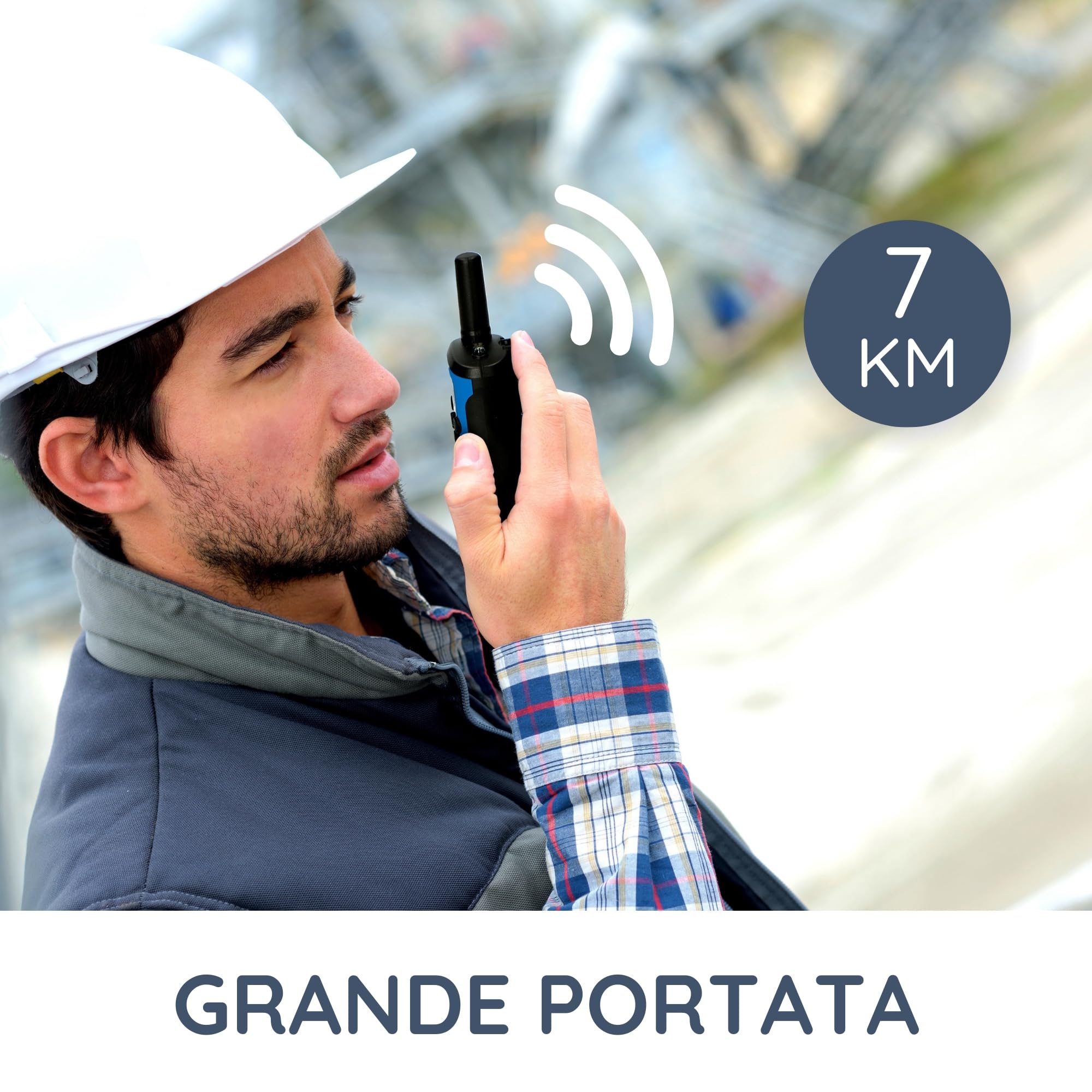 Alecto FR175BW Set di Due walkie Talkie - Talki Walki con Portata Fino a 7 km - Walky Walky per Bambini con 8 canali - Blu/Nero