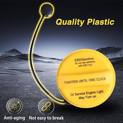 Miniatura 3 de Tapa de gasolina amarilla E85, tapa de llenado de depósito de combustible, compatible con Chevrolet Express Silverado Tahoe GMC Savana Sierra Yukon