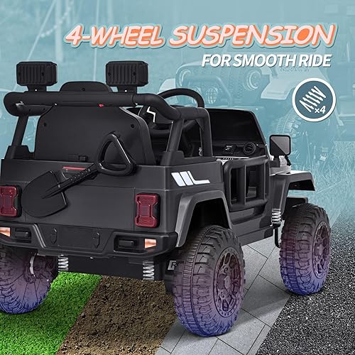 Miniatura 5 de Joywhale Vehículo eléctrico motorizado para niños de 12 V, con control remoto, suspensión de 4 ruedas, luces LED, música y FM, cinturón de