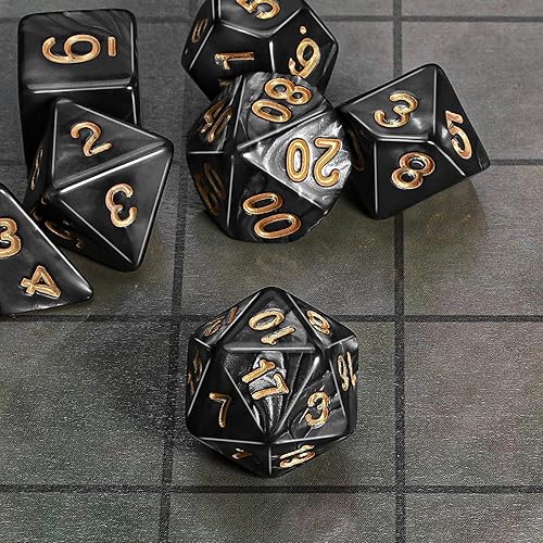 Miniatura 4 de CiaraQ Dados poliédricos DND con una bolsa negra para juegos de mesa de juegos de rol DD RPG MTG