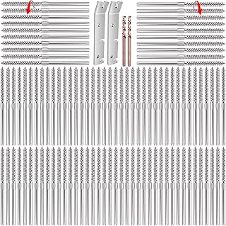100 Pack Stainless Steel Left & Right Handed Thread Swag Lag Screws, 50 Pairs Cable Railing Lag Swage Screws Left and Right for 1/8" Deck Railing, Cable Railing Kits for Wood Posts