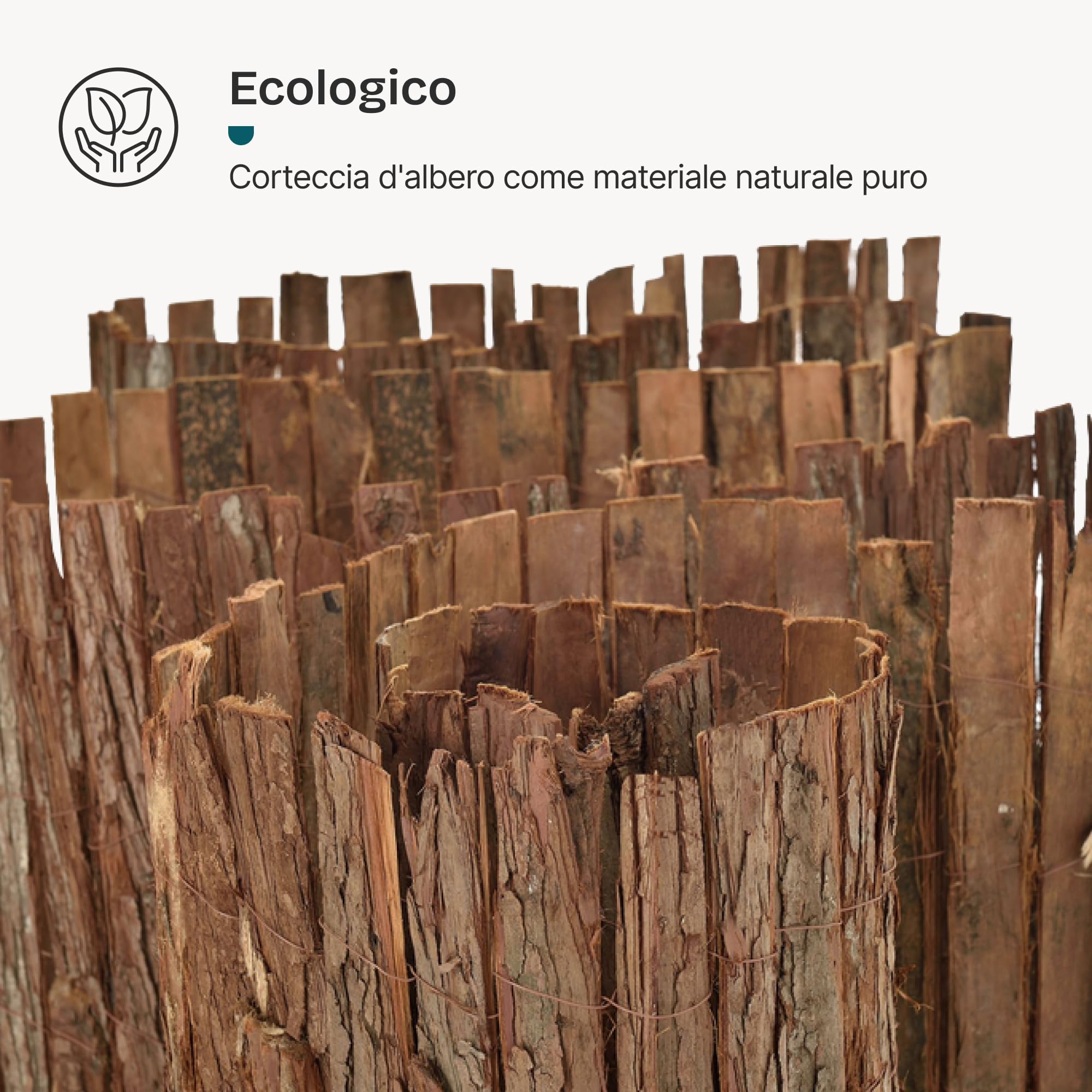 casa.pro Recinzione Corteccia Albero a Rotolo 500x150 cm | Schermatura a Tappetino, Divisorio per Giardino Parchi, Protezione Privacy, Leggera
