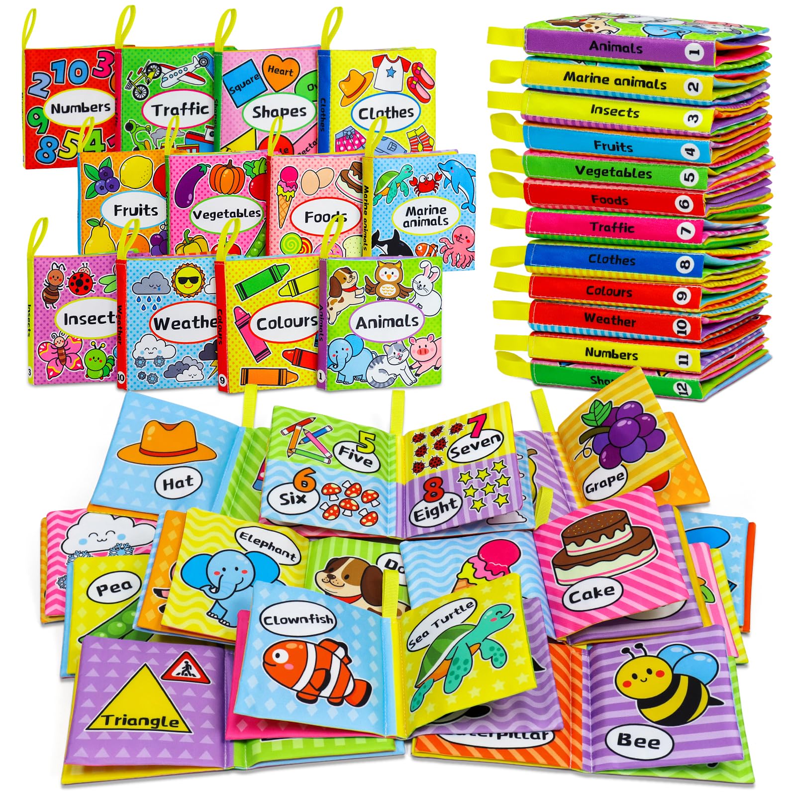 OKOOKO Soft Baby Books - 12 Pack High Contrast -7