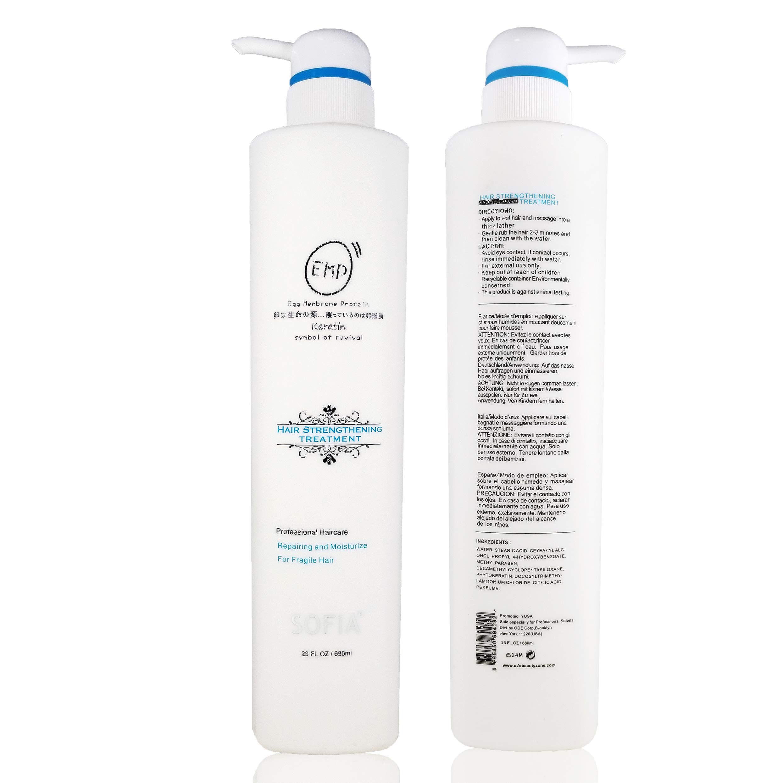 SOFIA EMP Keratin Hair Strengthening Treatment Conditioner for Weak Fragile Hair, Moisturizing Repair Hair Cuticles- 680ml