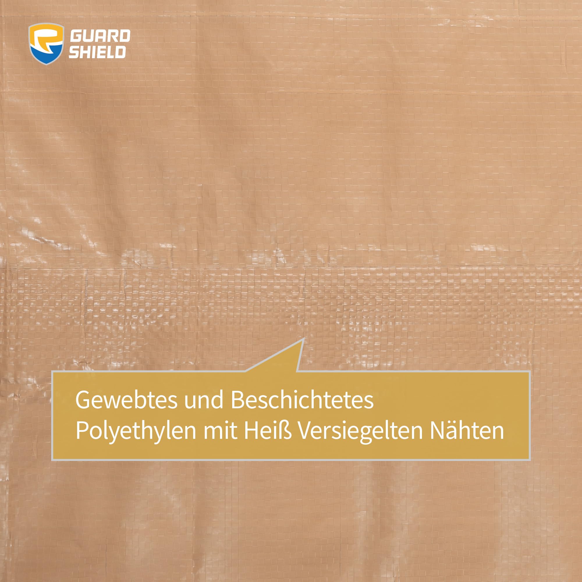 GUARD SHIELD Telone di copertura occhiello, impermeabile 3x3 m, beige/cachi, multifunzione poliestere 120 g/㎡, resistente agli strappi, stab. raggi