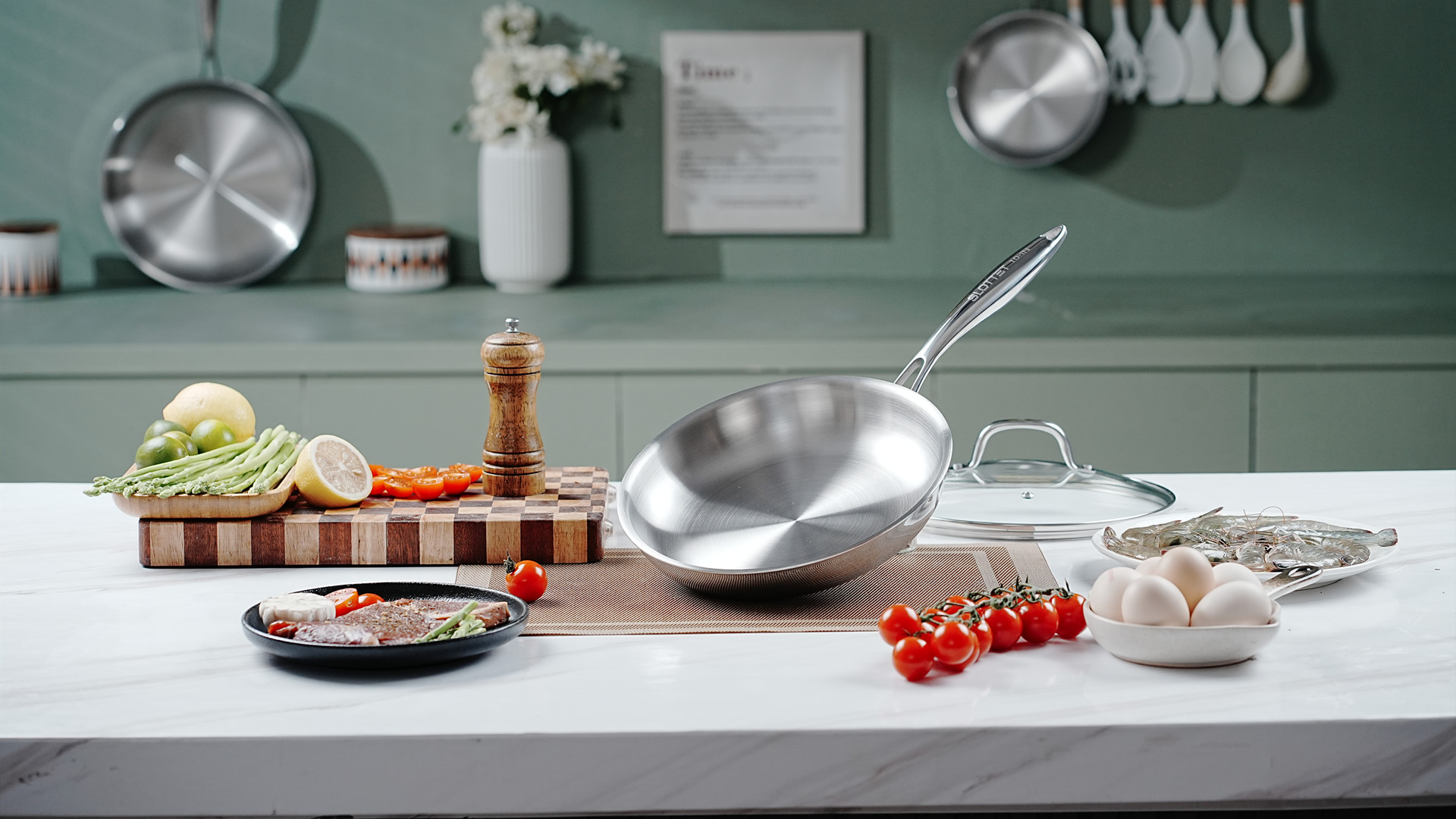 Amazon.com: SLOTTET 8 Inch Tri-Ply Stainless Steel Frying Pan