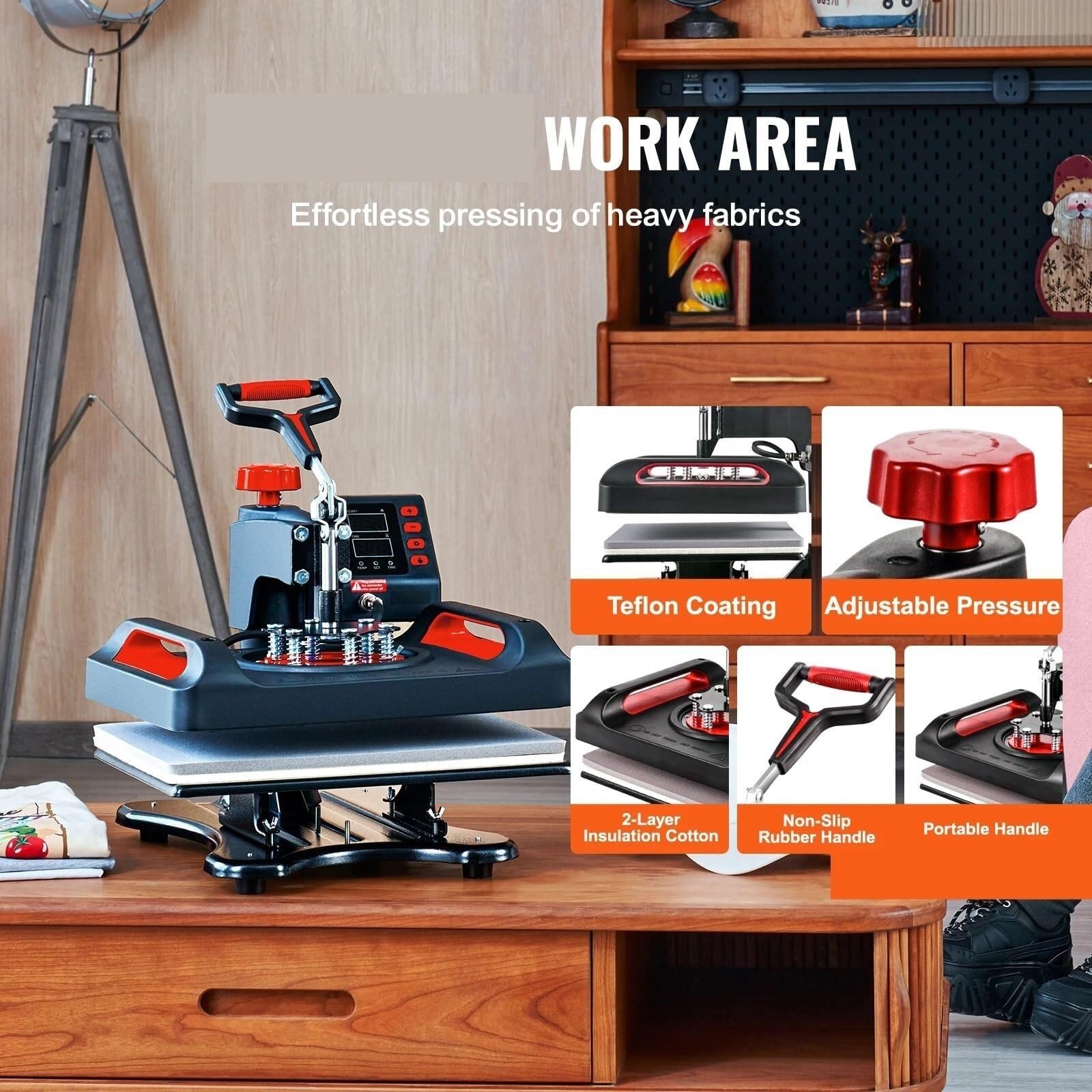 Macchina Macchina Multifunzionale per Sublimazione Flip-Top con Pressa di Calore Digitale per Stampa A Trasferimento Termico E Marcatura Professionale per Magliette